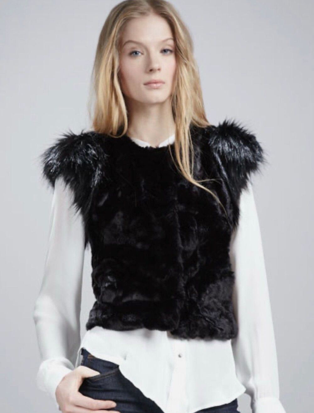 Neiman Marcus faux fur vest